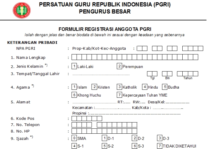 Pendaftaran PGRI Buton Selatan - Persatuan Guru Republik Indonesia Cabang Buton Selatan
